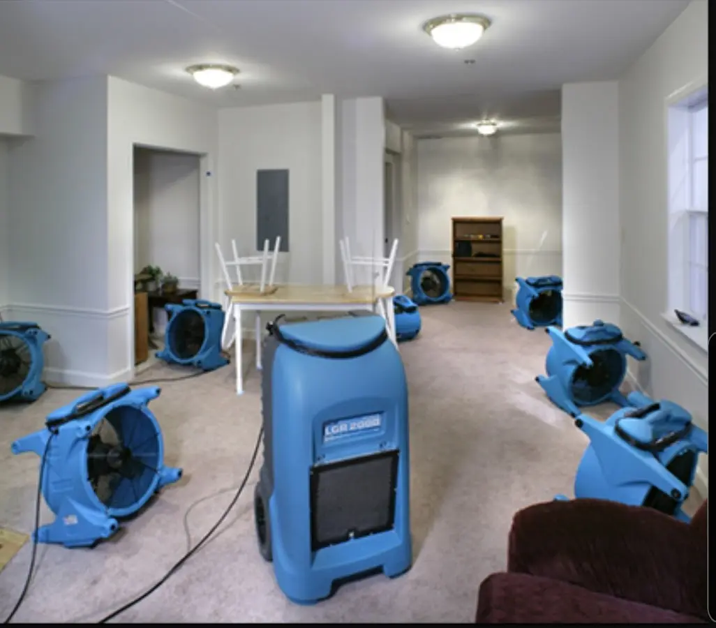 Air movers and dehumidifier setup for Water Extraction & Removal in Leon Valley